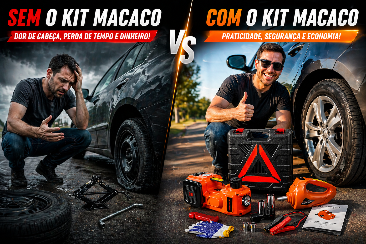 Sem o Kit Macaco vs Com o Kit Macaco